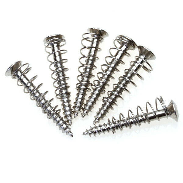 6pcs Chrome Guitar  Pickup Mounting Screws And Springs For Guitars