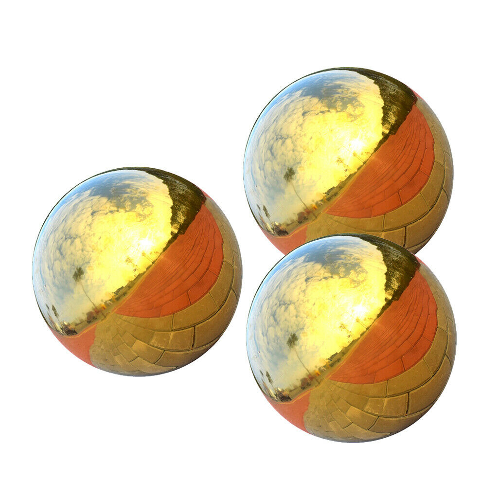 3pcs Stainless Steel Hollow Ball Seamless Gazing Globe Garden Ornament