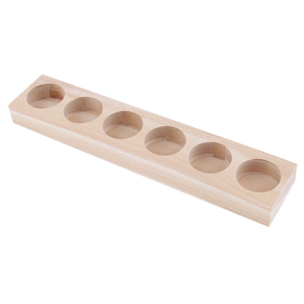 Wooden Display Organizer Holder Stand Rack fo 6Bottles Essential Oil Perfume
