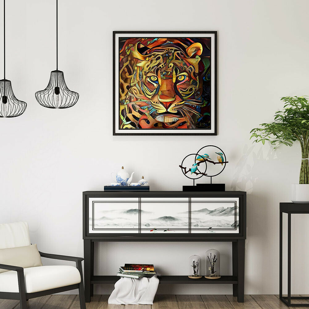 Tiger Diamond Painting 5D DIY Full Round Drill Mosaic Handmade Wall Picture @