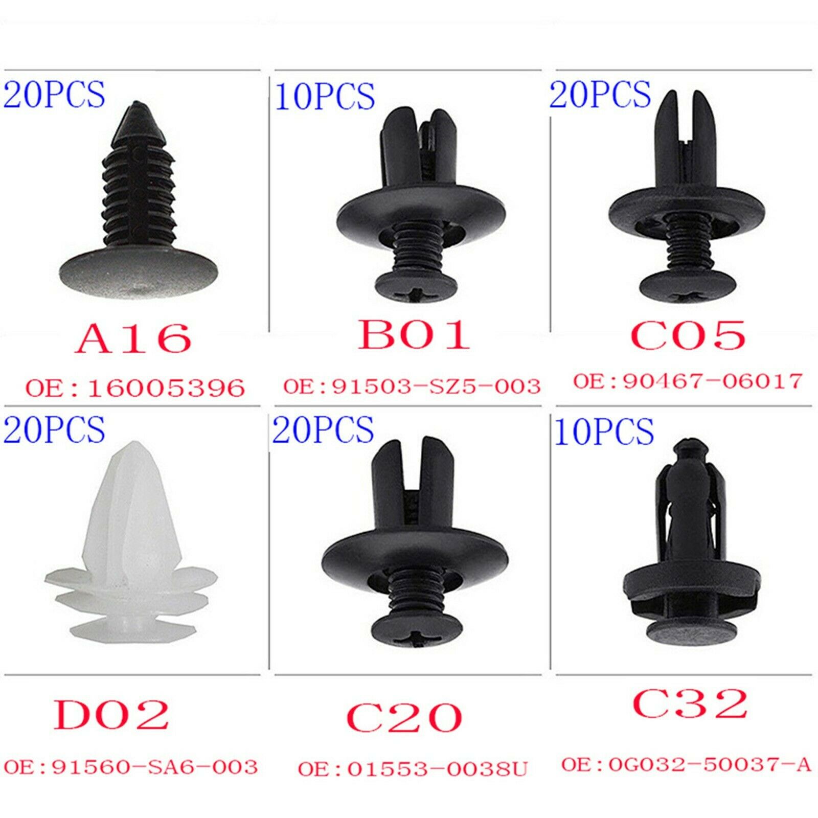Universal Black Protective Clip For Automobile Tools With Storage Box 100PC