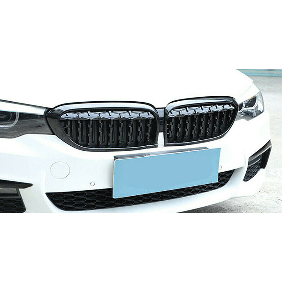 2Pcs Black Front Diamond Kidney Grills Grilles Fit For BMW 5 F10 F11 New