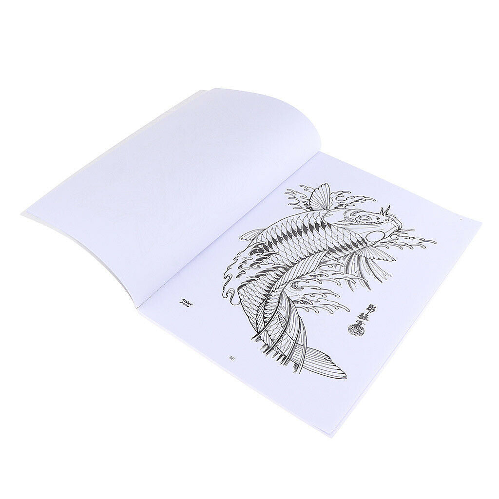 51 Pages Tattoo Book Tattoo Manuscript Body Art Tattoo Flash Reference Book Fish