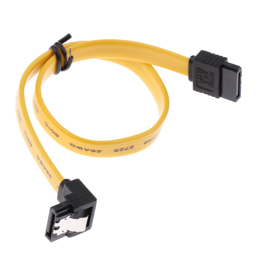 2xSATA III Data Drive Cable 6.0Gbps With Locking Latch 11.8''/30cm 90 Degree