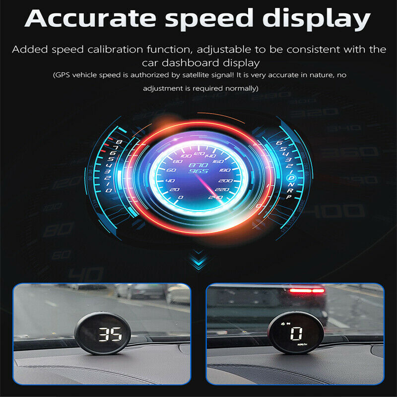 12V-24V Car Motorcycle Clock LED Luminous Speedmeter Circular Display KM/H MPH