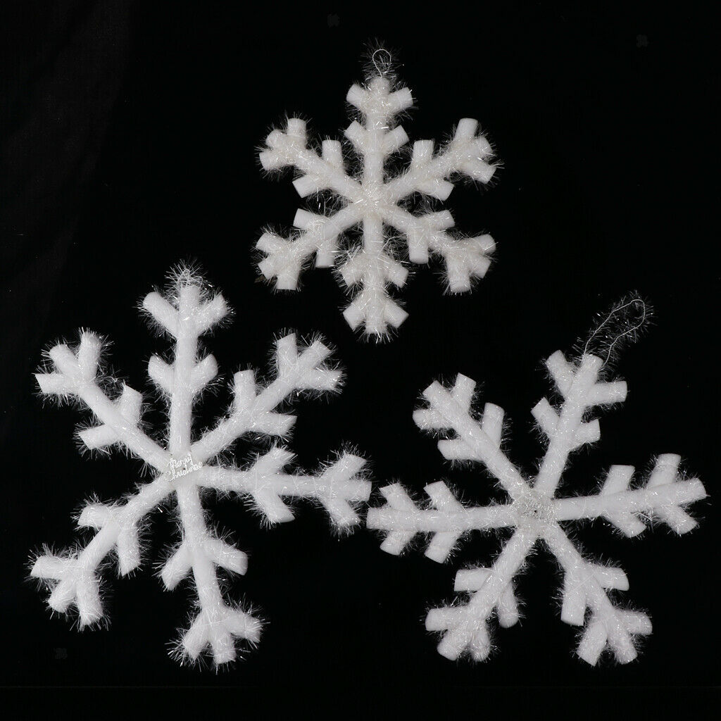 3pcs Christmas Snowflake Decoration Tree Hanging Xmas Holiday Ornaments