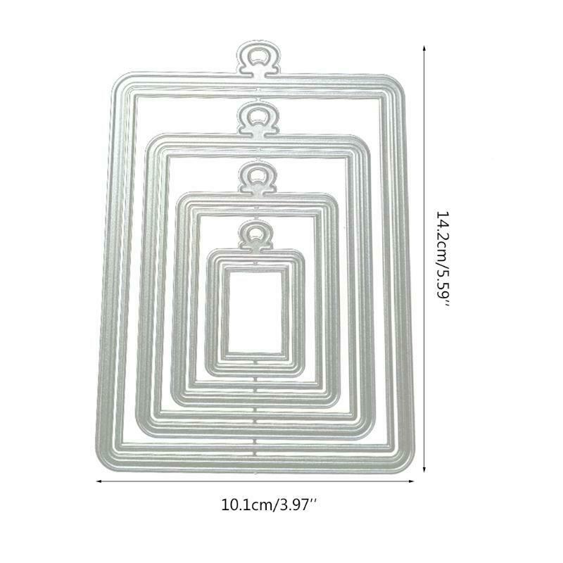 Rectangle Photo Frame Metal Cutting Dies Stencil DIY Scrapbooking Album Template