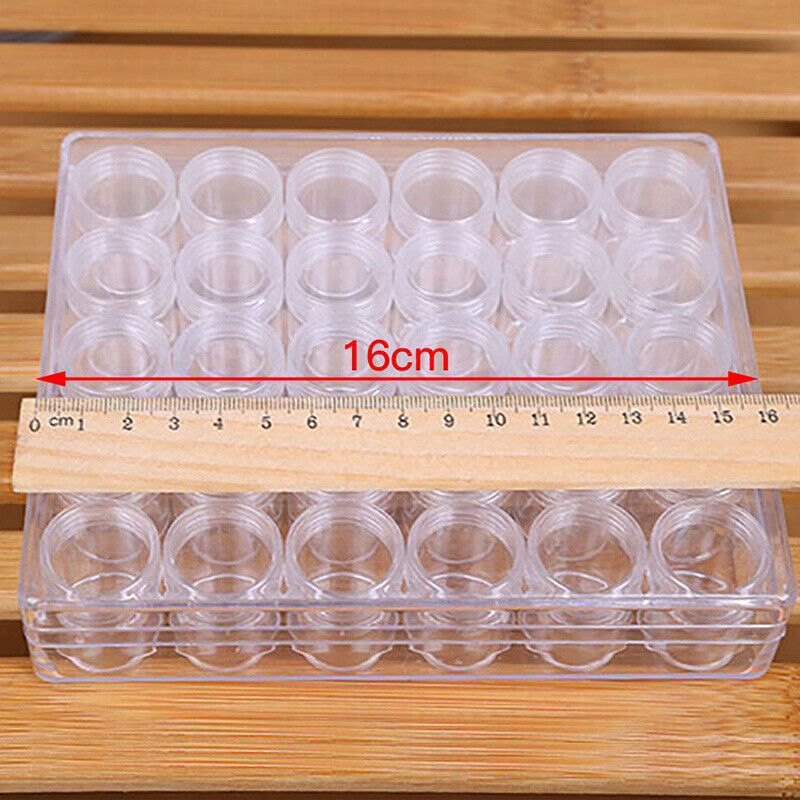 1Set 30 Grids Diamond Embroidery Box Plastic Transparent Bead Storage Cases