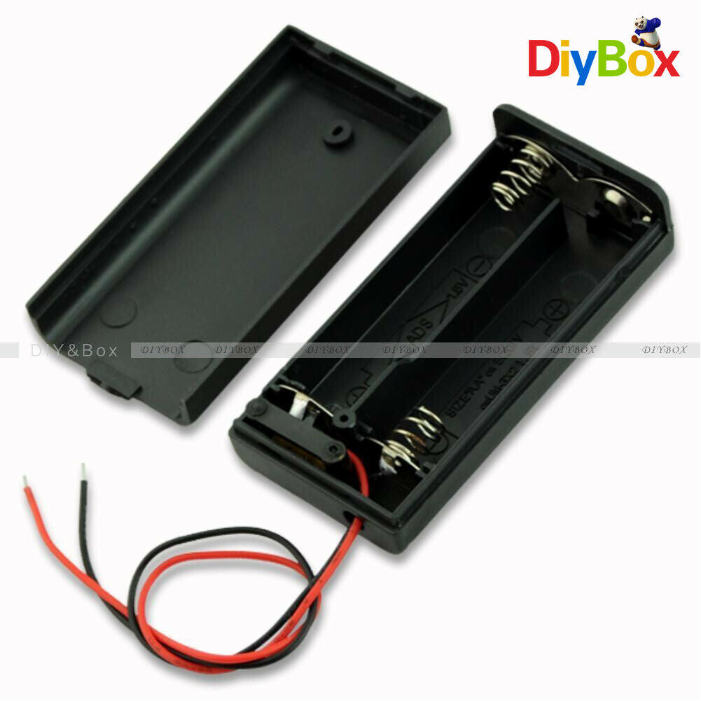2A 2 AA Battery Holder Box Case with ON/OFF Switch and Cover for 2AA battery