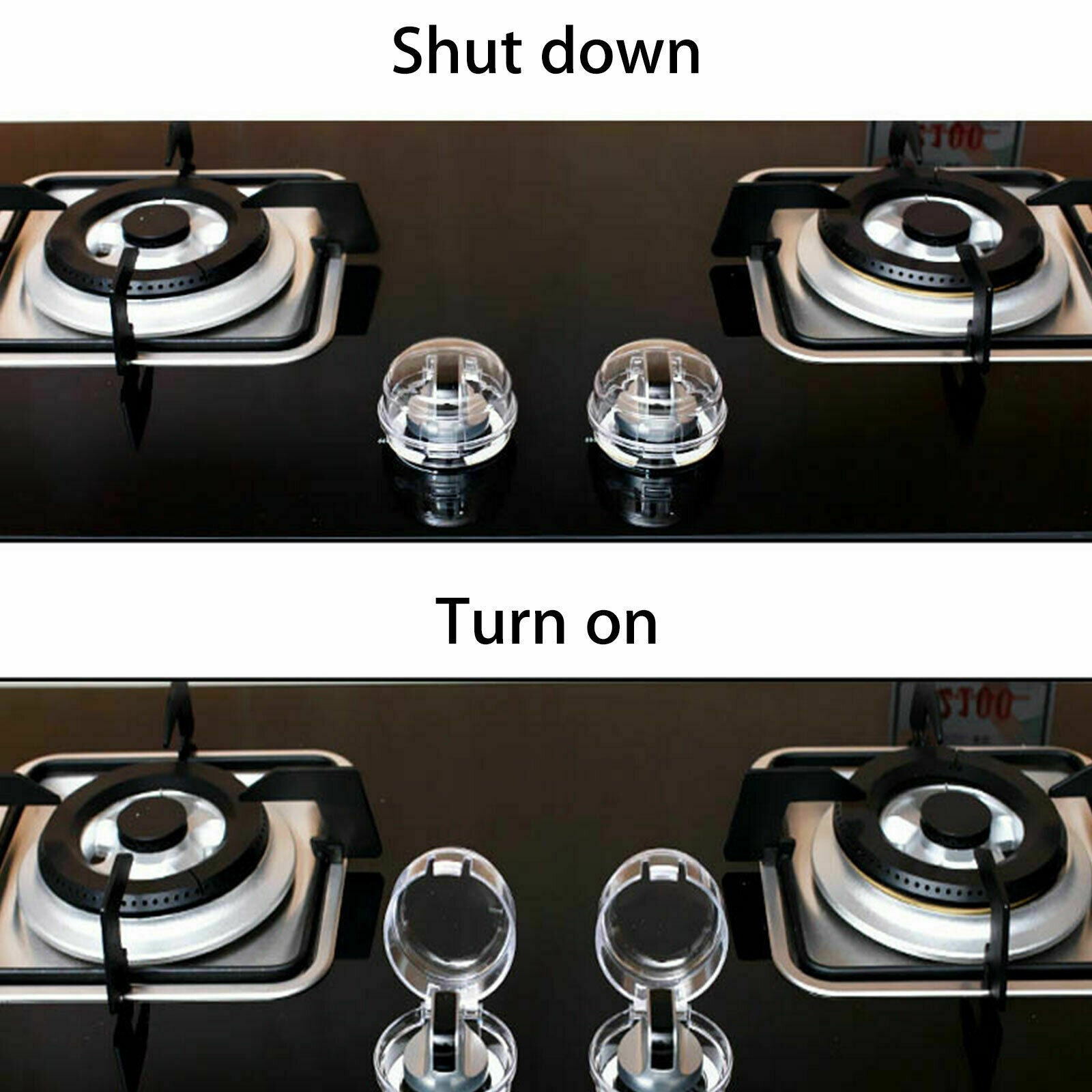 4PcsKitchen Stove Knob Covers Protection Locks Clear Universal for Child Safety