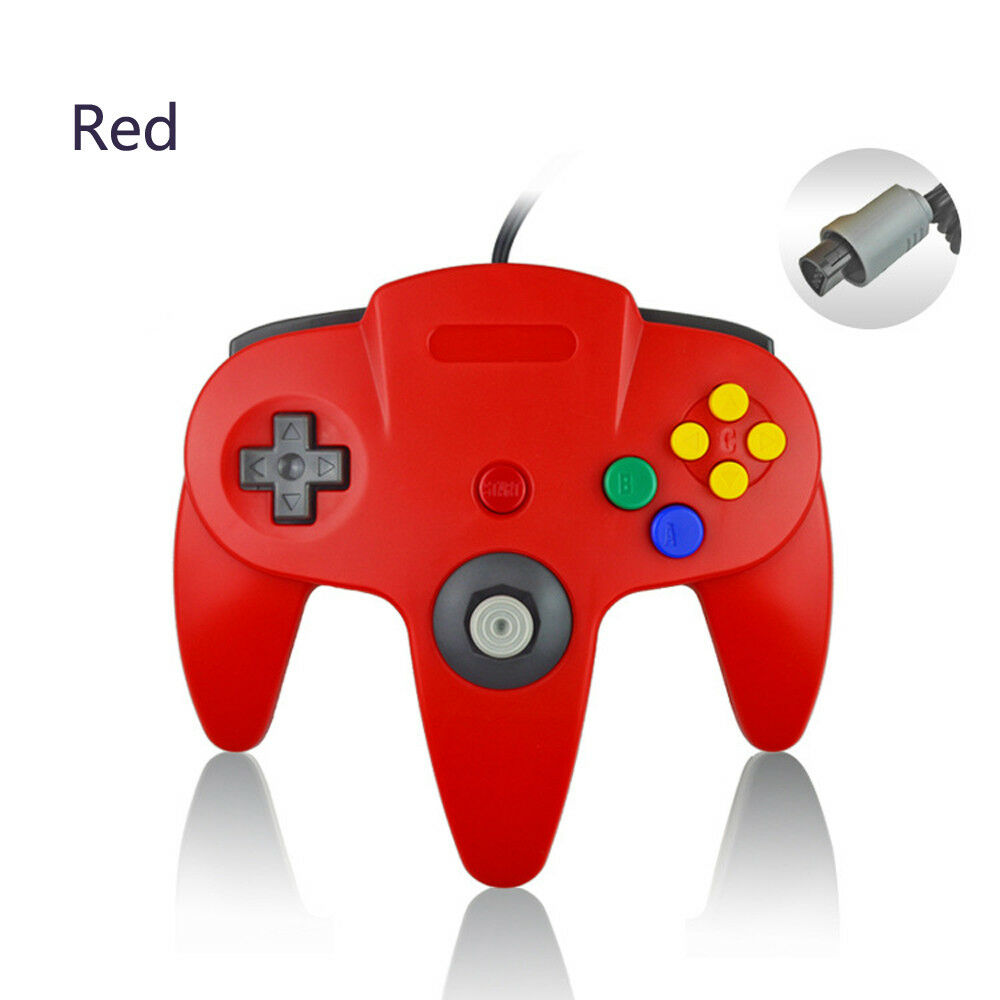 RED N64 Wired Classic Controller Gamepad Joystick Joypad for Nintendo 64 N64
