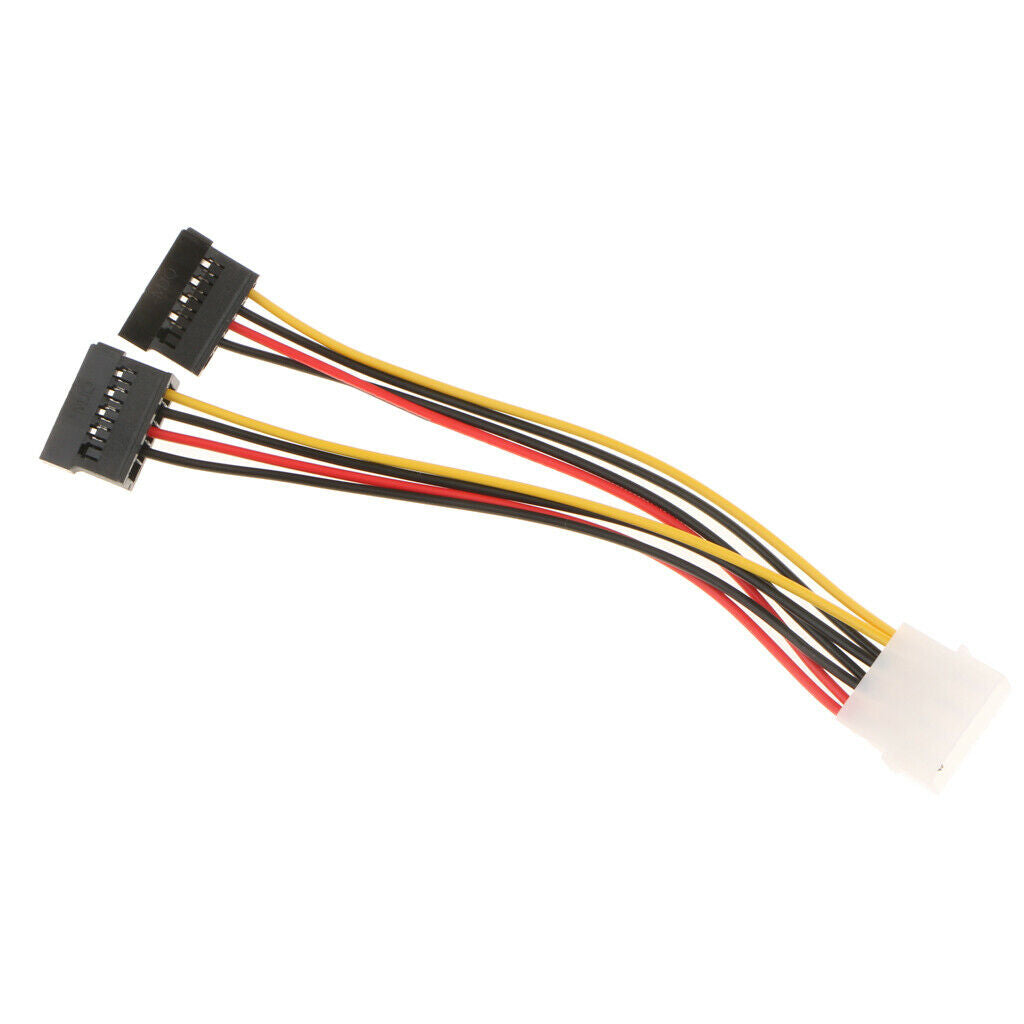 to SATA 6-Inch  4 Pin to 2 x SATA 15 Pin Female Power Cable