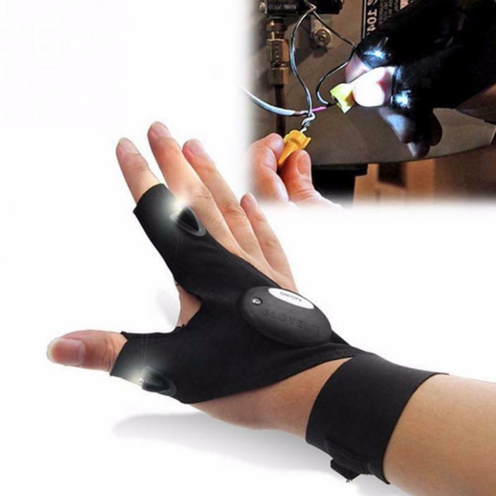 Outdoor LED Flashlight Gloves, Work Gloves with Light for Fishing,