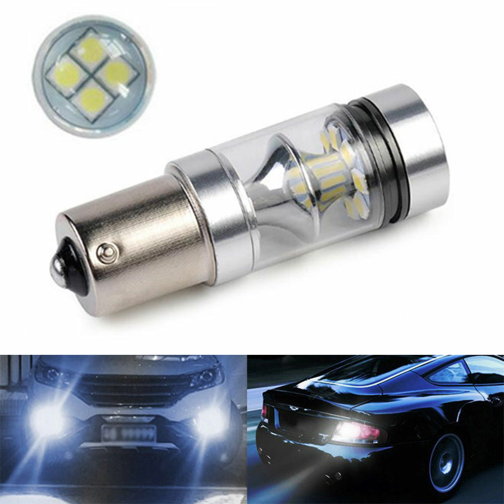 1Pc White P21W BA15s 1156 LED Canbus Backup Reversing Light Reverse Lamp 12V