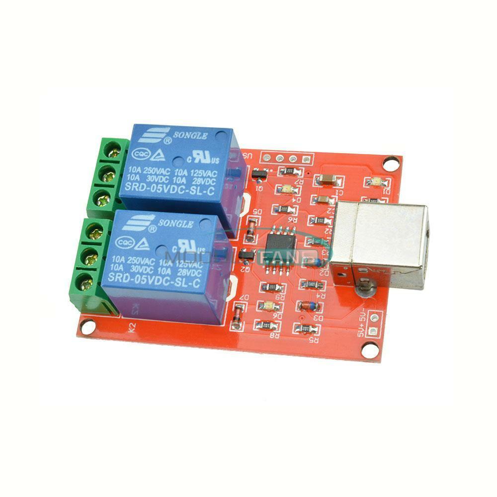 USB 5V Relay 2 -Channel Programmable Computer Control For Smart Home