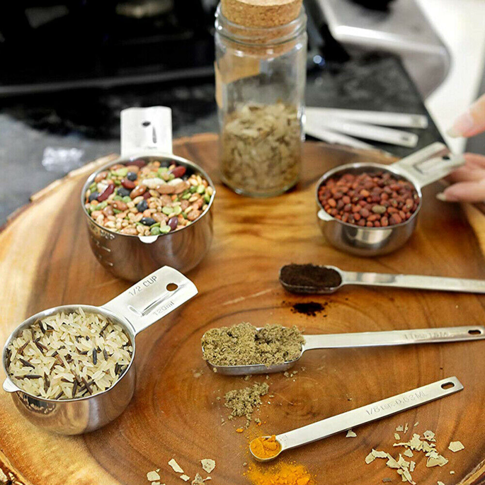 13Pcs Stainless Steel Measuring Cups & Measuring Spoons Set 7 Cups & 6 spoons