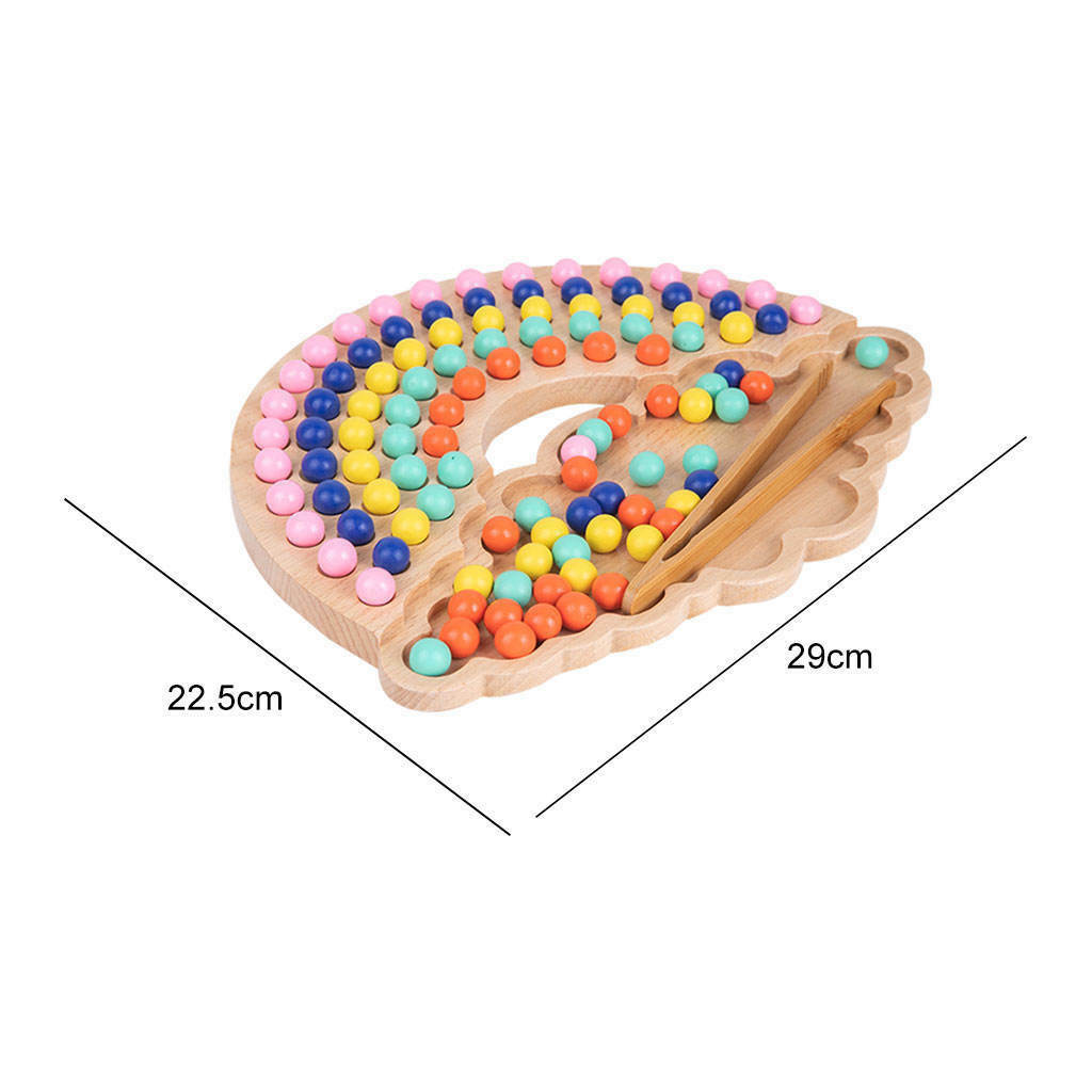 Wooden Beads Game Montessori Educational Early Learning Children Clip Beads