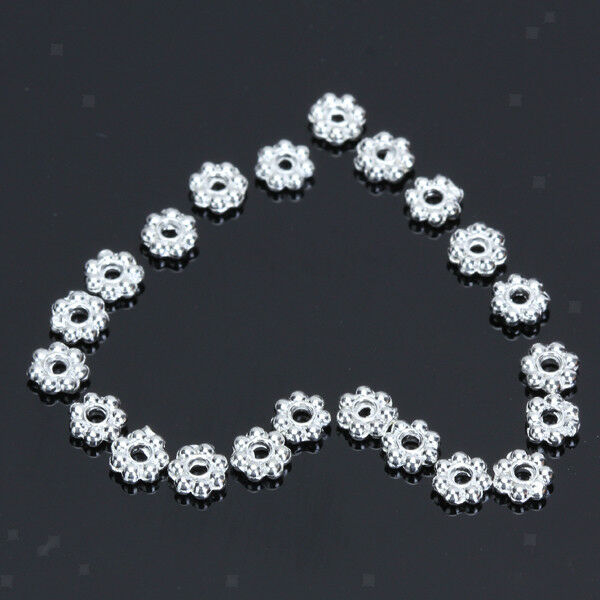 200pcs Loose Spacer Beads Craft 4mm Daisy Snowflake Jewelry Findings Crafts