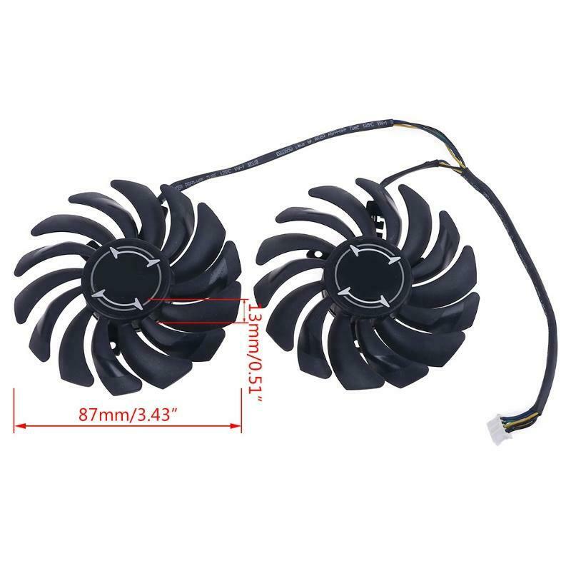 1 Pair 87mm PLD09210B12HH 4 Pin Graphics Video Card Cooling Fan for MSI RX 580