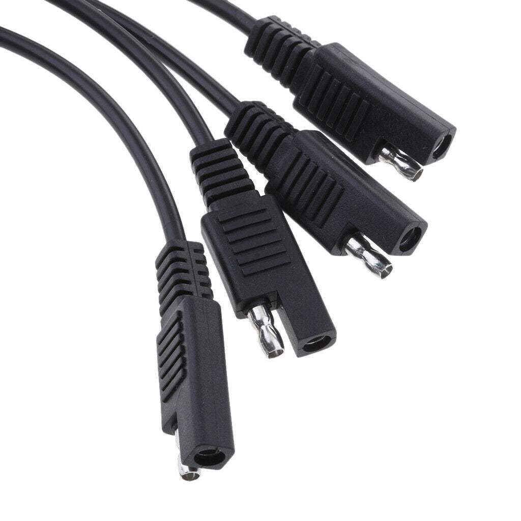 5 Way 18AWG SAE Plug Extension Adapters Charger Cables For Solar Batteries Black