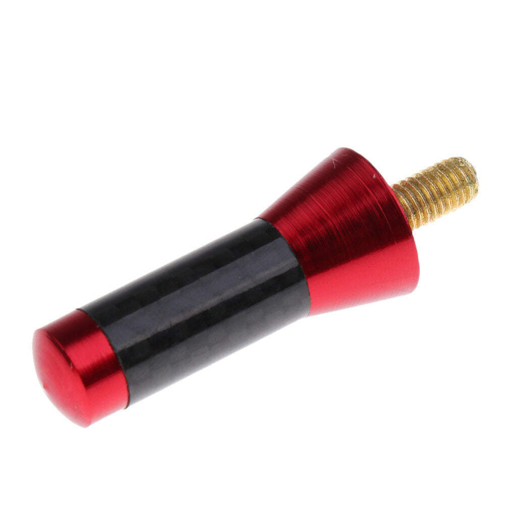 Red Aluminum Carbon Fiber Stubby Style Screw On Short Car Antenna 35mm