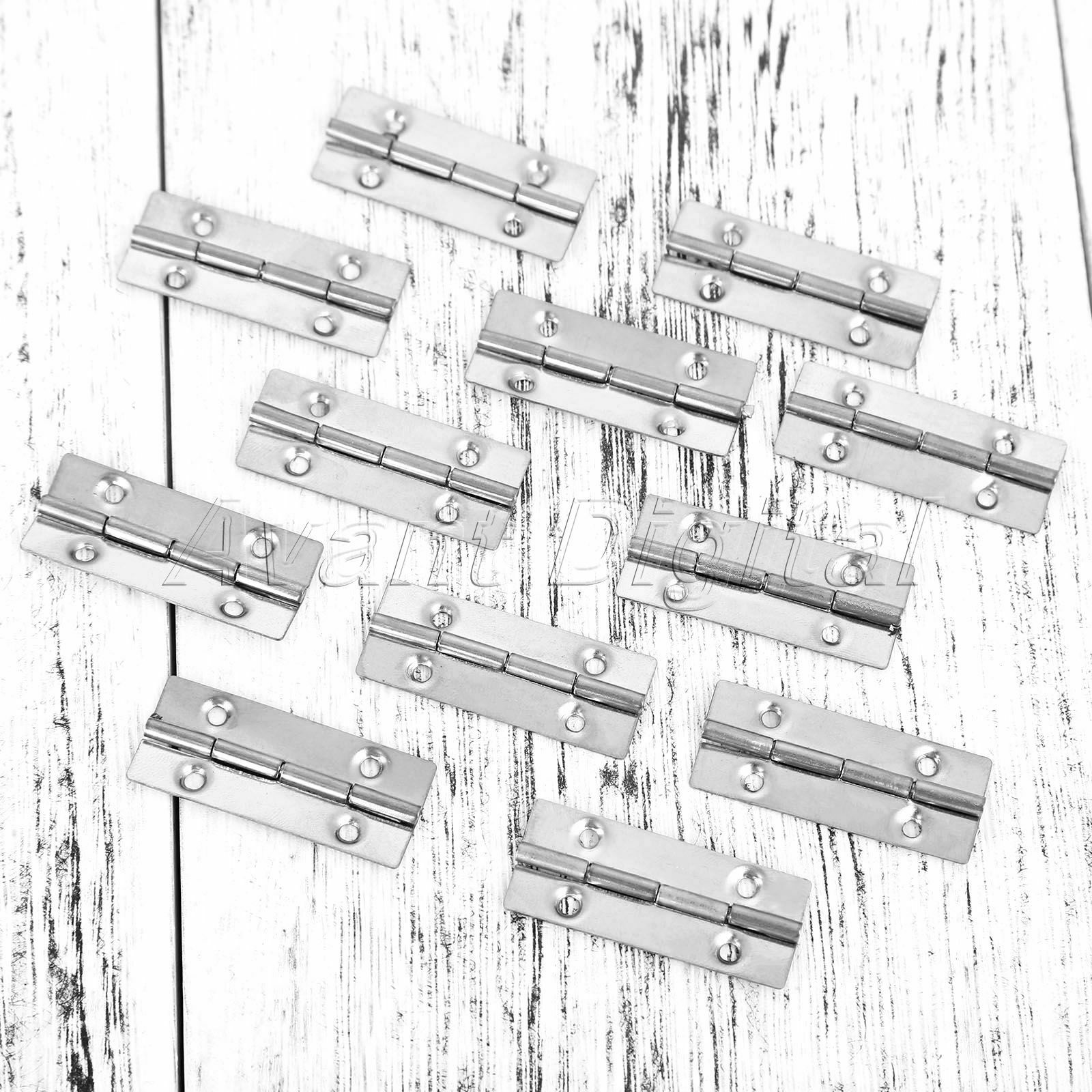 Hot 12x Stainless Steel Cabinet Window Door Hinges Jewelry Box Cupboard Hardware