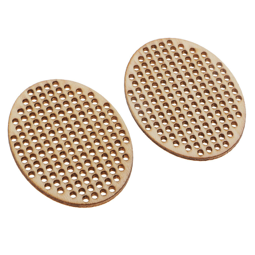 40Pcs Unfinished Hollow Oval Round Wood Coin Pendants for Home DIY Birthday