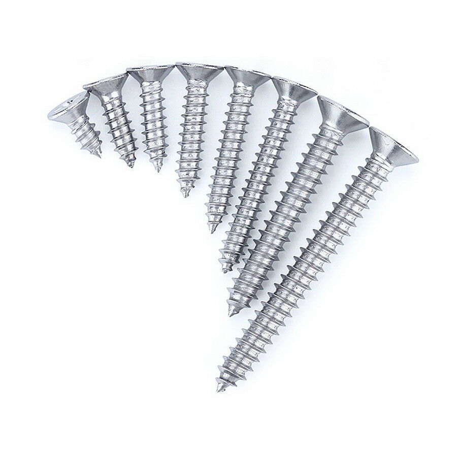 80Pcs M3* 6-30mm Countersunk Chipboard Self Tapping Screws Set A4 316 Stainless