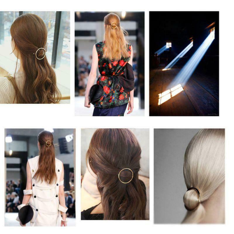 1Pc Women Girls Metal Alloy Circle Hairgrip Barrette Round Shape Hair Clip Hoop