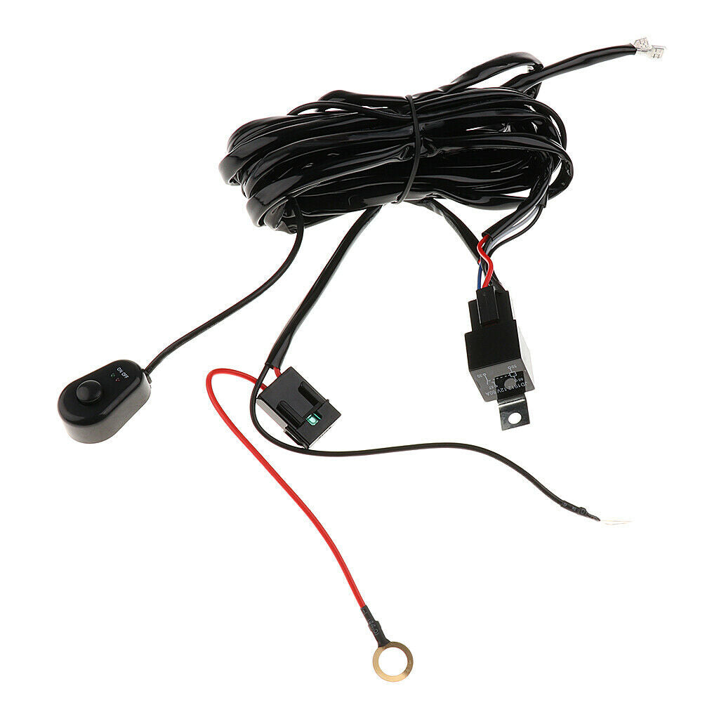 3 Meter Wiring Loom Harness Relay Fuse Switch Kit for 12V 40A Work Light