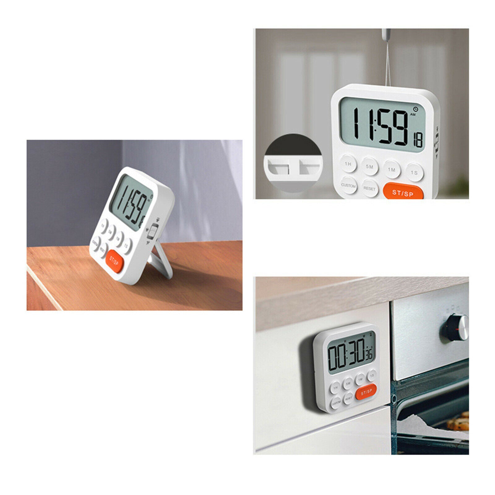 Display Digital Kitchen Timer Egg Cooking Gym Countertop Clock Time Counting