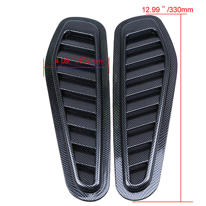 2x Car Decorative Air Flow Intake Scoop Turbo Bonnet Vent Cover Hood Car-Styling