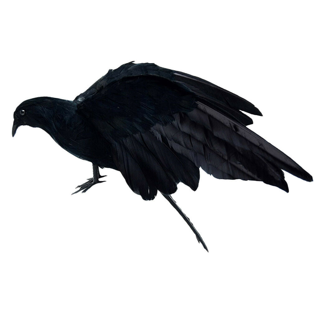 Artificial Crow Ravens Halloween Decoration Re stic Feathered Ravens