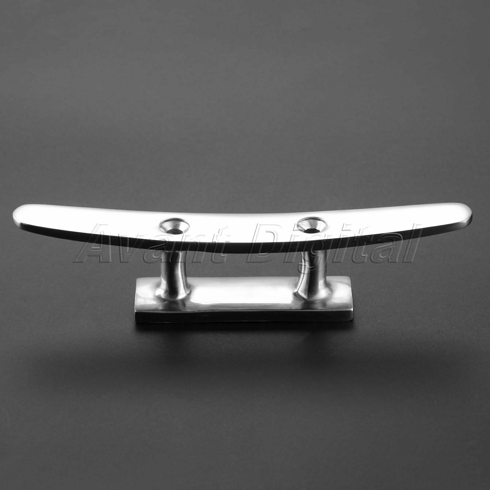 1x Boat Cleat 6" Flat Top Low Silhouette 316 Stainless Steel Marine Hardware