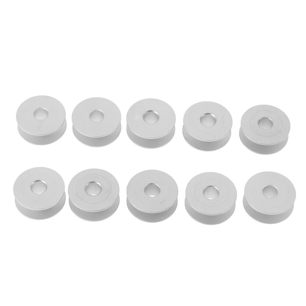 10pcs 21mm Industrial Aluminum Bobbins For Singer Brother Sewing Machine To_DD