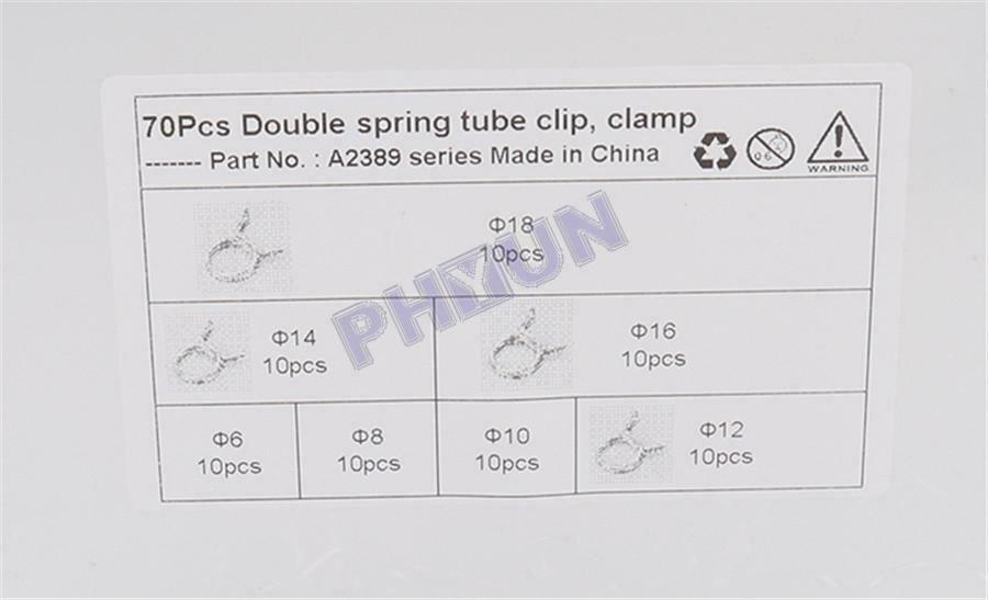 70x Double Wire Fuel Line Hose Tube Spring Clamp For Car Motorcycle Machine Home