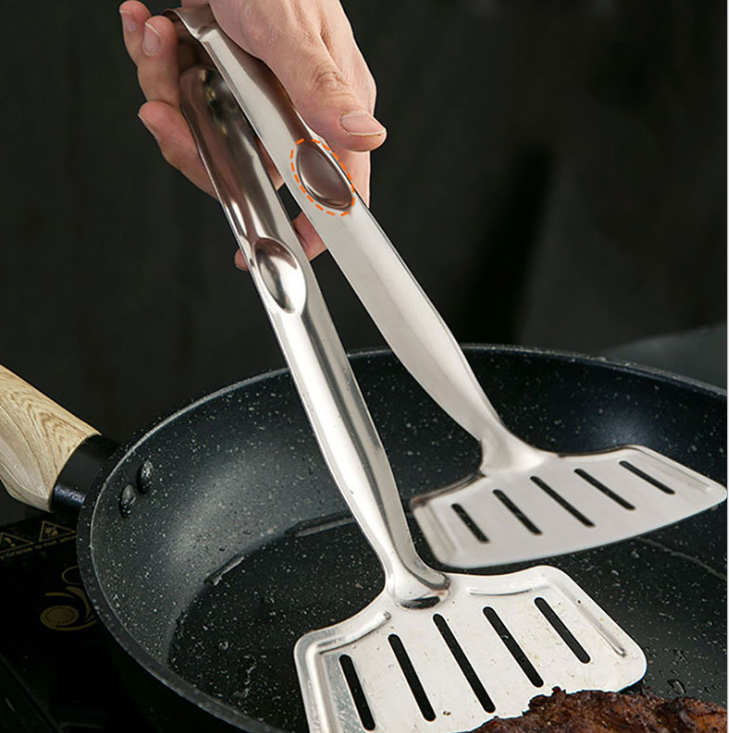 1Pcs Stainless Steel Frying Fish Shovel Kitchen Fork Tool Home Clip Fried Steak