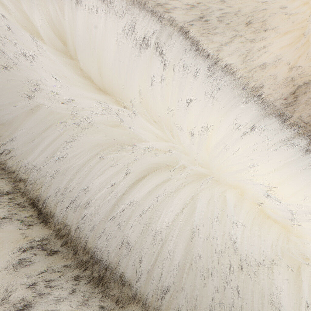 Shaggy Fluffy Area Rug Car Chair Sofa Seat Cushion Floor Mat  Gray+White