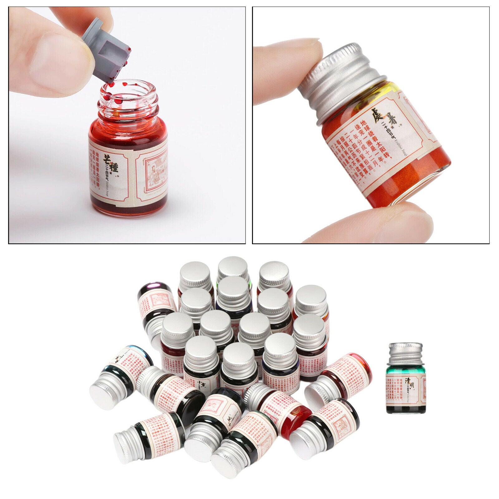 24Colors Calligraphy Pen Ink Set Drawing Dip Pen Inks Stationery Supplies