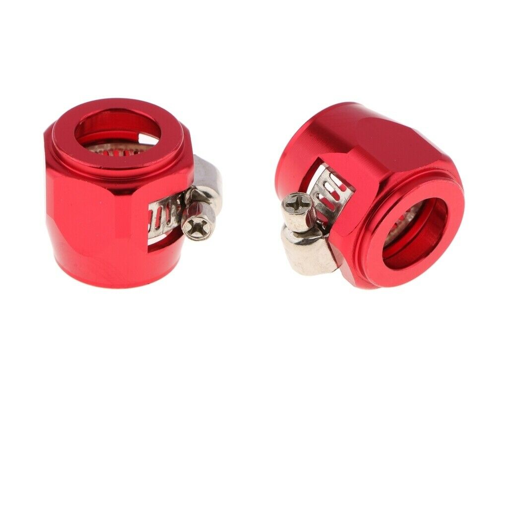 2pcs AN10 Fuel Hose Line End Cover Clamp Finisher Adapter Fitting Connectors