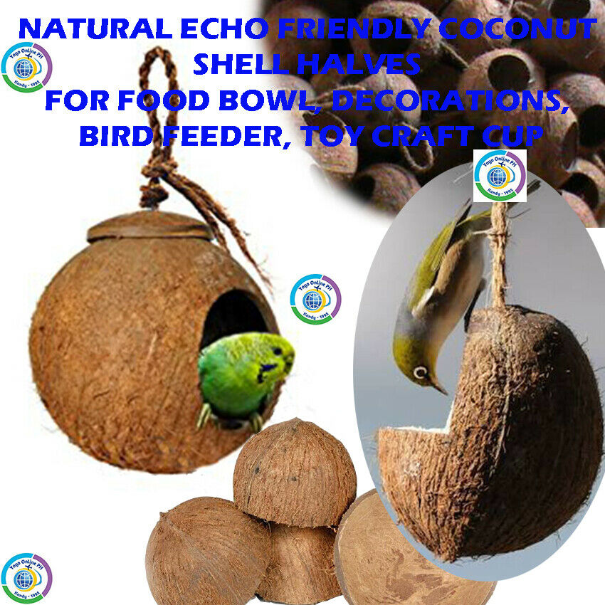 Coconut Shell Bird Nest House Hut Cage Feeder Toys For The pet bird is the palac