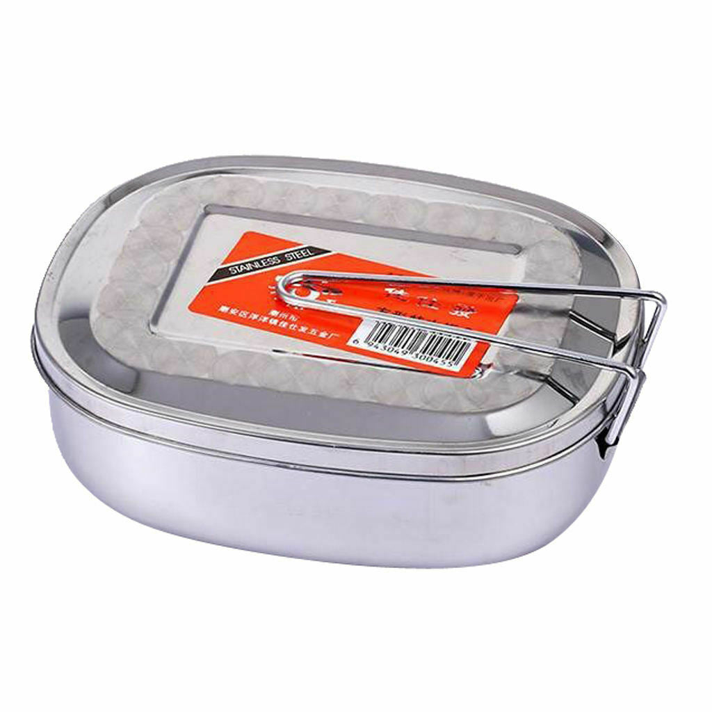 Stainless Steel Bento Lunch Box Outdoor Camping Picnic Food Container M
