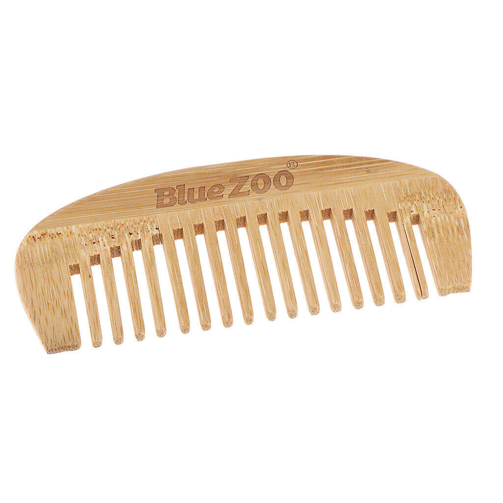 Premium Beard Brush Bamboo Hair Detangle Comb For Men Grooming Travel Wide Tooth