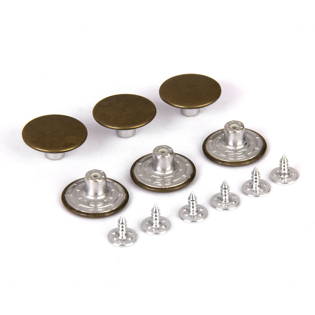 6 Sets Denim Jeans Buttons Stud Hammer On 2cm for DIY Craft Repair