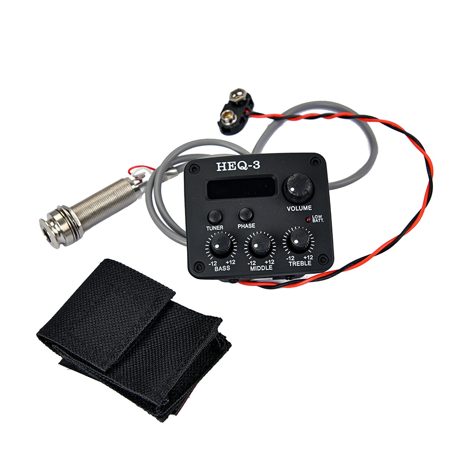 Acoustic Guitar 3-Band Preamp Piezo Pickup Equalizer Tuner LCD Easy to Read