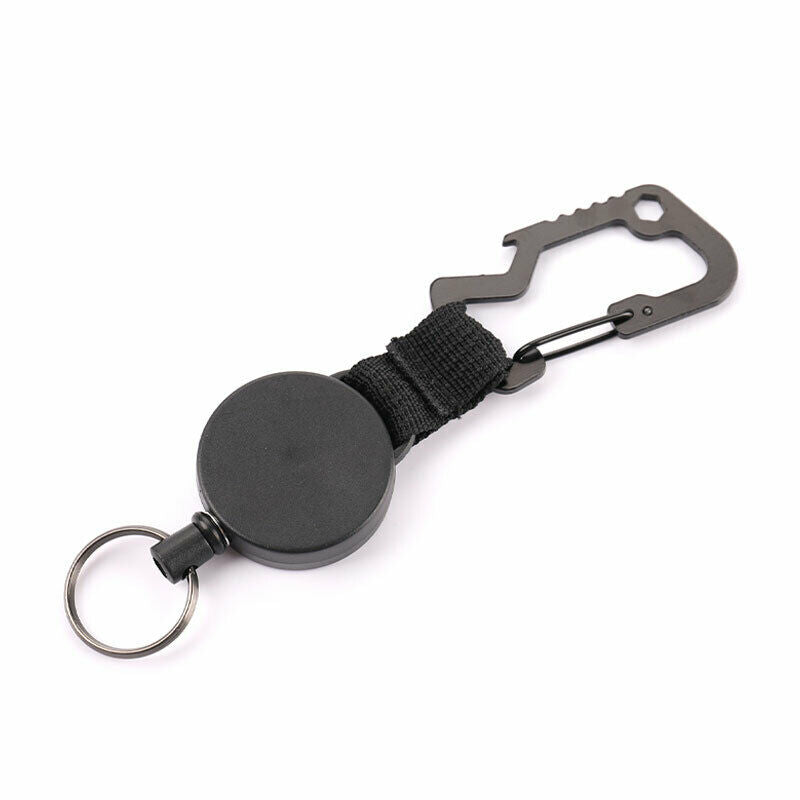 Retractable Keychain Key Ring Metal with Steel Wire Multitool Carabiner C.l8