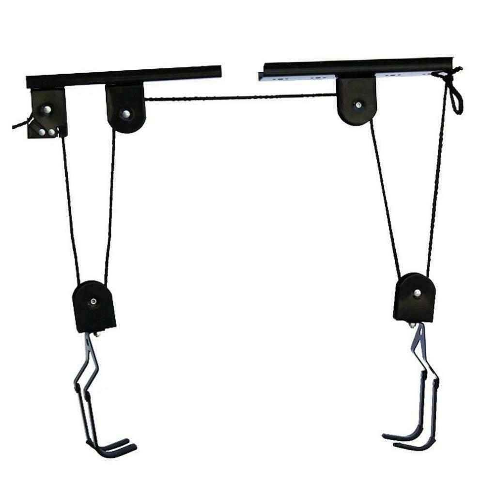 88lbs Capacity Ceiling Mounted Bike Bicycle Lift Storage Hang Holder Garage