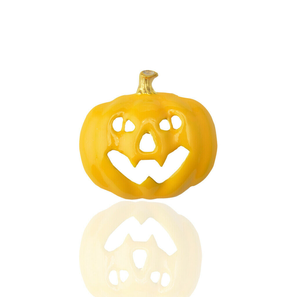 Angry Face Pumpkin Brooch Pin Decor for Halloween Party Favor Gift Yellow