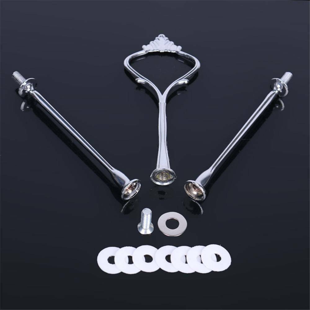 2/3 Tier Cake Plate Stand Handle Kit Cupcake Crown Fitting Metal Wedding Party