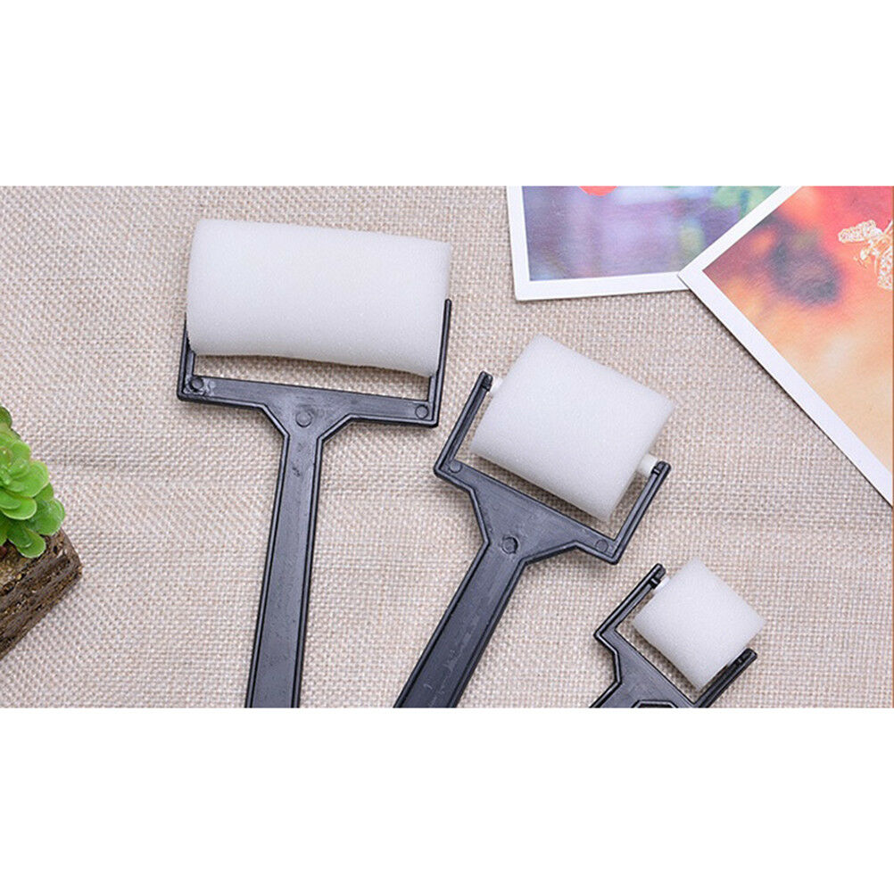 3Pcs White Sponge Brush Foam Painting Roller Brush Kids Craft Tool Drawing ke.DD